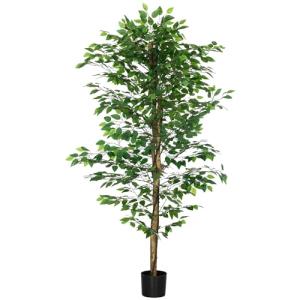 HOMCOM Ficus Artificial con Troncos Naturales 180 cm Planta…