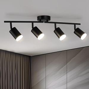 Bojim Lampara de Techo LED con 4 Focos, Aplique Interior Or…
