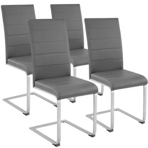 TecTake Set de sillas cantilever de comedor (4x gris | Nr.…
