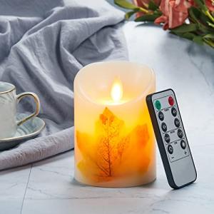 FiiMoo LED Velas, Velas LED de Pilas, Hoja de Arce Velas, V…