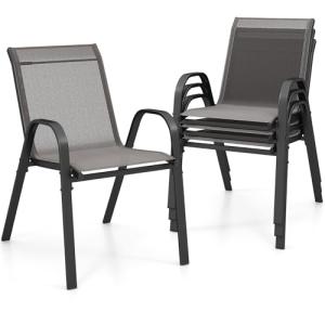 Giantex Juego de 4 Sillas de Exterior, Silla de Comedor Api…