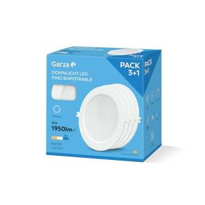 Garza - Pack 3 1 Downlight LED Techo empotrable 18W, 6500k…