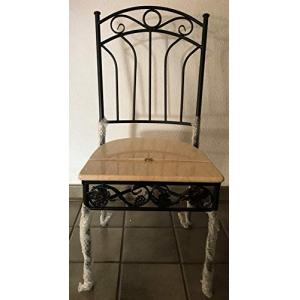 Zewool Silla de Hierro con Asiento de Mármol Beige para Jar…