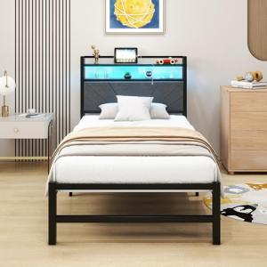 VERFARM Cama tapizada, 90 x 200 cm, cama individual, marco…