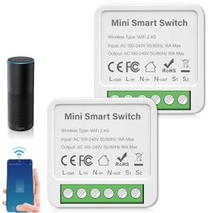 2 módulos de interruptor de luz inteligente de 2 vías, inte…