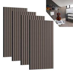 ACXIN Juego de 4 paneles acústicos de madera 3D para pared…