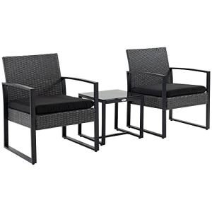Outsunny Conjunto de Jardín Exterior de 3 Piezas Juego de 2…