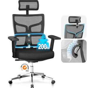 MELOKEA Silla de Oficina 200KG, Silla de Escritorio 200KG c…