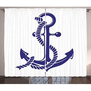 ABAKUHAUS Marítimo Cortinas, Cuerda náutica y Ancla, Sala d…