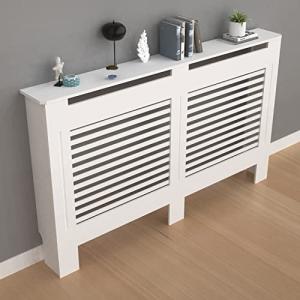 FATIVO Cubierta de Radiador Alta Blanca Moderna: 100 cm de…