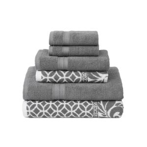 Modern Threads Trefoil - Juego de 6 toallas de jacquard teñ…