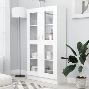 Homgoday Vitrina de Cristal, Vitrina de Salón Aparador,Apar…