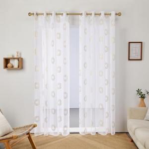 Deconovo Cortinas de Gasa de Tul con Estampado de círculos…