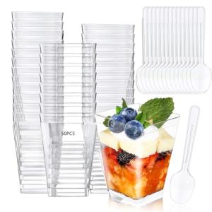 CZMAO 50 Piezas Tazas de Postre 5 oz/160 ml Vasos de Postre…