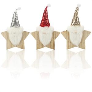 com-four® Soporte de Madera 3X para Navidad - gnomos de Fie…
