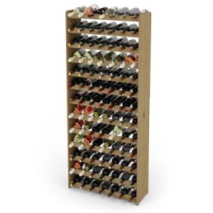 Estantería de madera RW-3-91 para vino, botellero para 91 b…