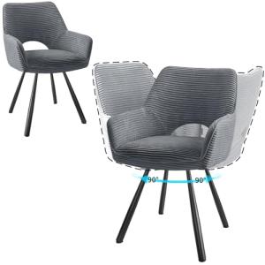 JIJIAN Juego de 2 Sillas de Comedor Giratorias con Reposabr…