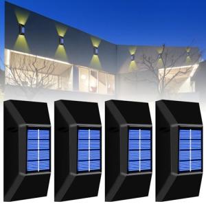 Vegena 4 lámparas solares de pared para jardín, lámpara de…