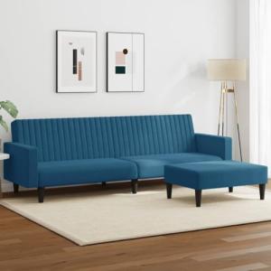 Xichuzi Juego de sofás 2 Piezas Terciopelo Azul, Sofas De S…