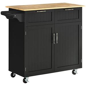 HOMCOM Isla de Cocina con Ruedas Carrito de Cocina Mueble A…