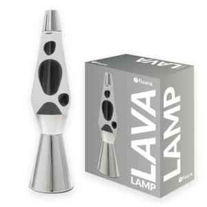 Fisura - Lámpara de lava negra. Base cromada, lava negra y…