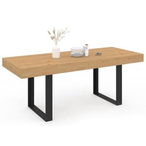 IDMarket – Mesa de comedor extensible rectangular Oregon 6-…