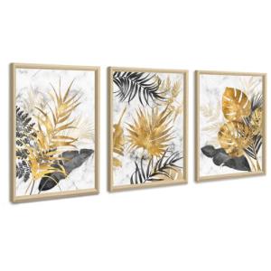 3Pcs Marco de madera Cuadros Decoracion Salon Modernos Márm…