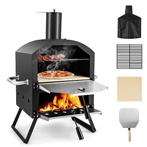 GOPLUS Horno de Pizza al Aire Libre con 31cm de Piedra, Cal…