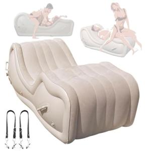 Racib Sofá Inflable Blanco Plegable con Almacenamiento, Dur…