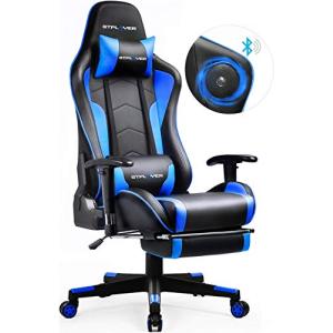 GTPLAYER Silla Gaming con Altavoz Bluetooth Reposapies Escr…