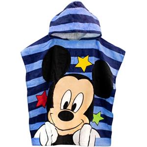 Disney Toalla Poncho para Niños Mickey Mosue Azul Talla úni…