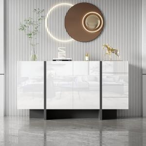 KecDuey Aparador moderno y sencillo con 2 puertas y 4 cajon…