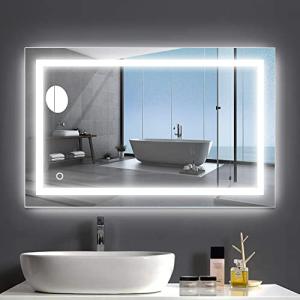 homewell Espejo de baño grande con luz, de pared, con inter…
