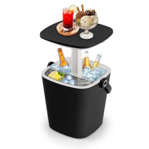COSTWAY 3 en 1 Mesa Nevera Portatil 15L con Asa, Cool Bar c…