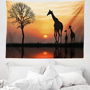 ABAKUHAUS África Tapiz de Pared y Cubrecama Suave, Jirafas…
