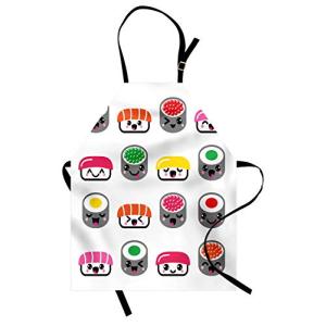 ABAKUHAUS Sushi Delantal de Cocina, Kawaii Estilo Sushi, La…
