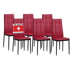 Albatros Silla de Comedor Rimini, Set de 6, Rojo, SGS Proba…