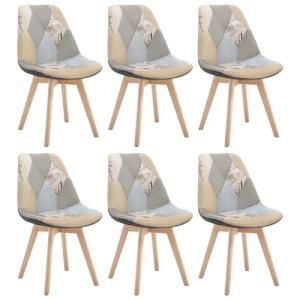 WOLTU Silla Patchwork Silla de Comedor Nórdica Pata de Made…