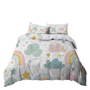 Nubes Estrellas Juego de Ropa de Cama 150x220 cm Arcoiris d…