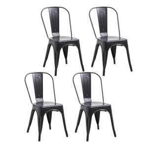 HJhomeheart - Juego de 4 Sillas de Comedor de Metal con Res…