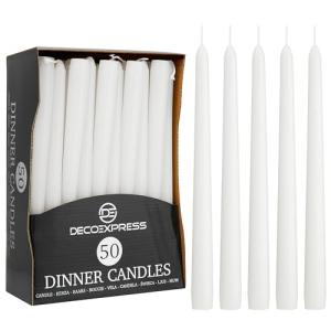 Velas de Cena Decorativas - Pack de 10, 15 o 50 Velas Blanc…