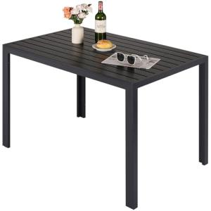 LIFERUN Mesa de jardín con marco de aluminio, 110 x 70 cm,…