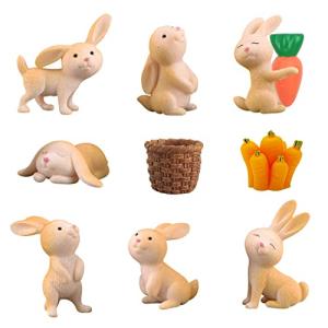 LEIMEND10 Piezas Miniatura Resina Figura de Conejo Figura A…