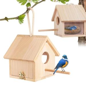 Boutihao Casa Pajaros Exterior de Madera, Comedero Colgante…
