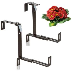 com-four® 2X Soportes para jardineras Premium para balaustr…