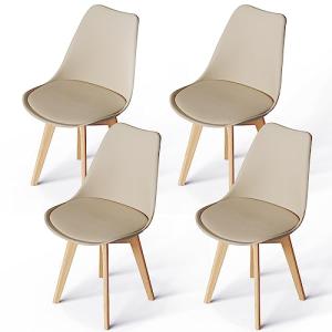 WAFTING Juego de 4 sillas de Comedor tapizadas con Patas de…