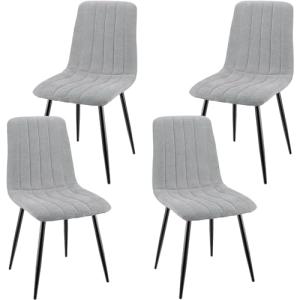 JIJIAN Juego de 4 Sillas de Comedor, Sillas Tapizadas con T…
