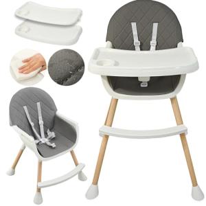 ALMAR Baby Trona para bebe gris convertible en trona baja 2…