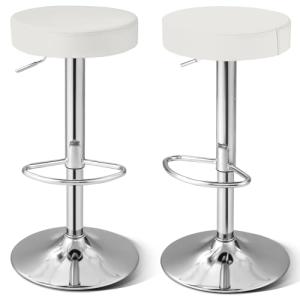 COSTWAY Juego de 2 Sillas de Bar, Taburetes de Bar Giratori…