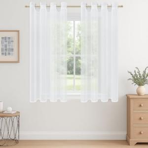 CUTEWIND Cortinas Cortas para Ventanas Cortinas Blancas Dor…